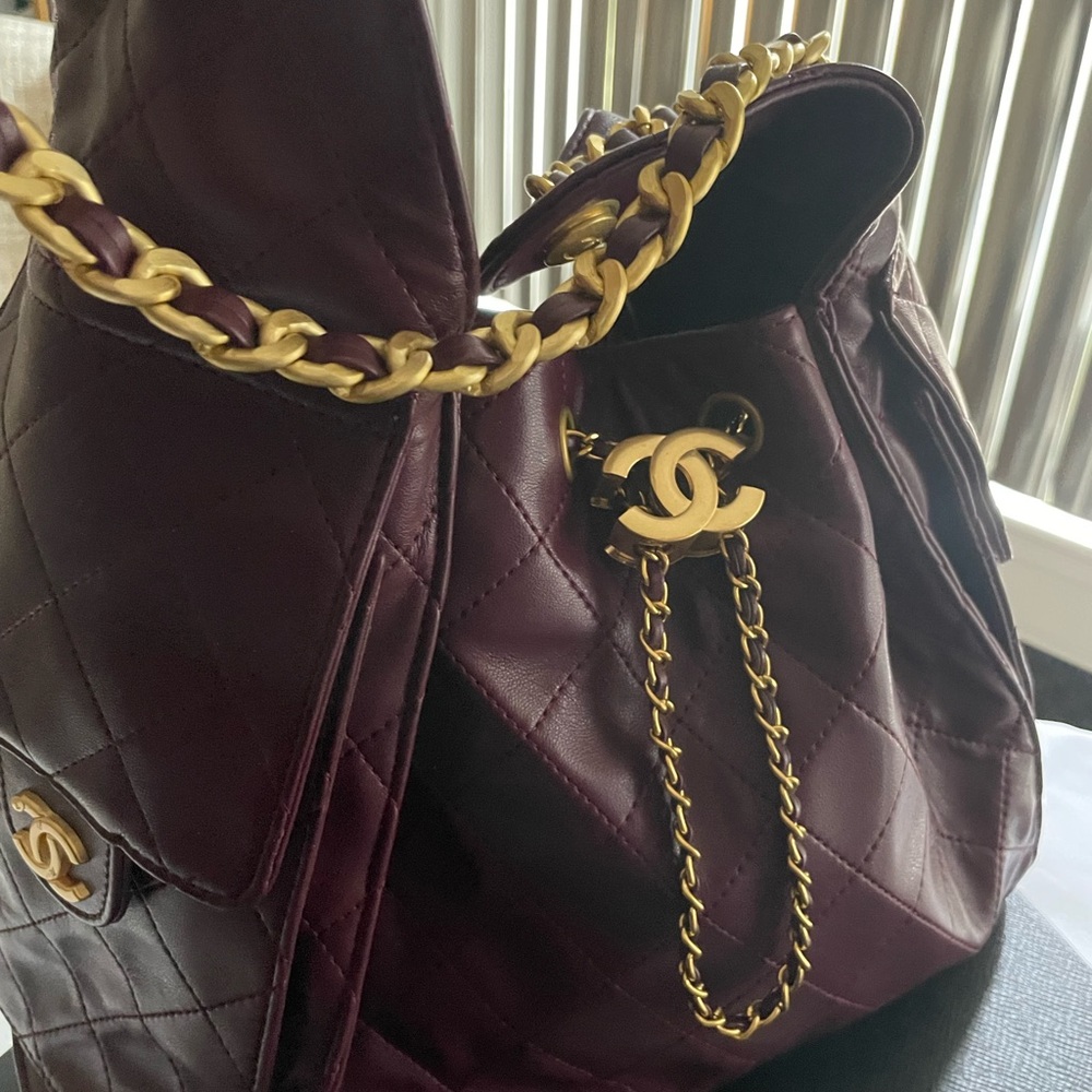 Chanel Burgundy Quilted Leather Bag